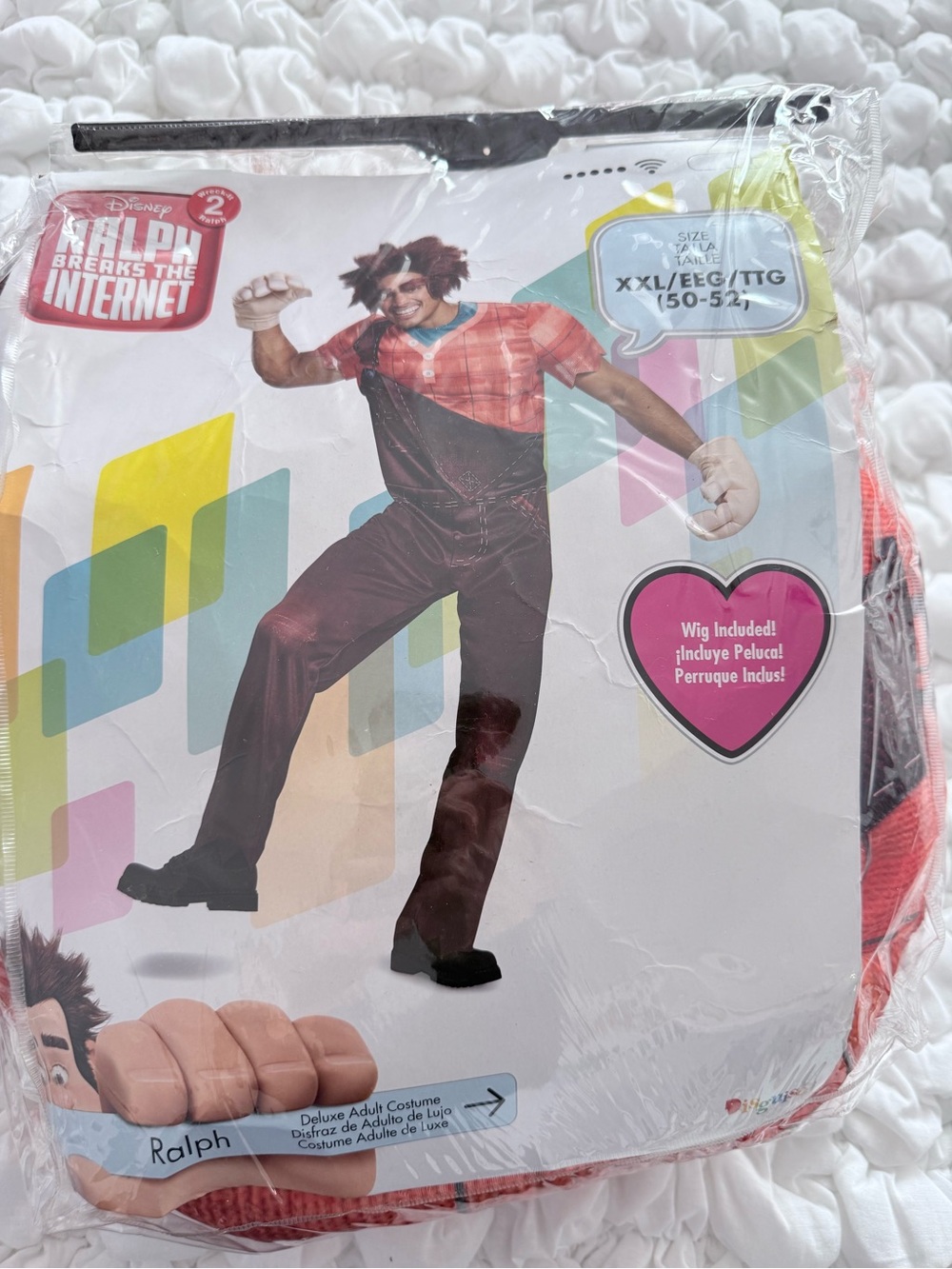 Disney Ralph Costume - Red Plaid Shirt with Brown Overalls